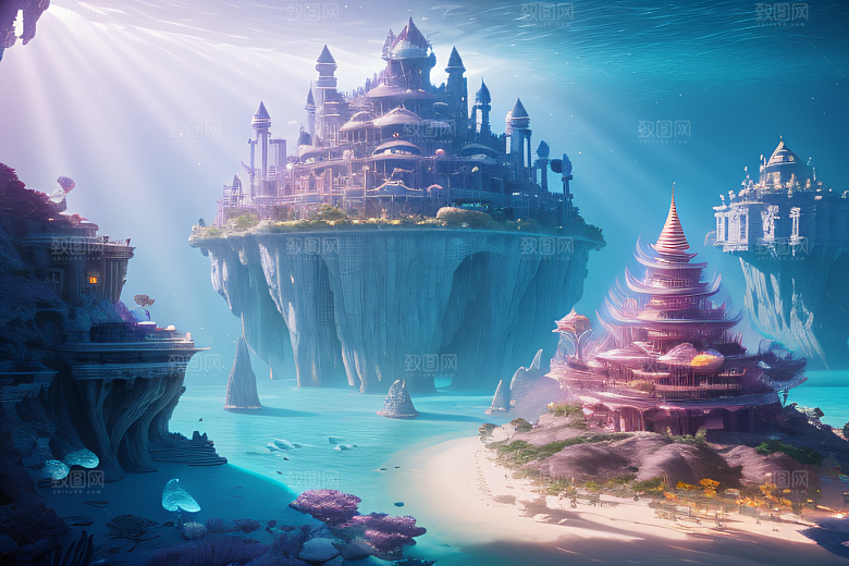 8K精细画面海底仙境的瑰丽景观