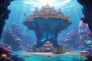 8K精细画面海底仙境的瑰丽景观
