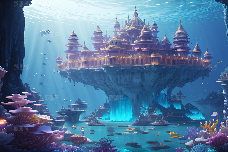 8K精细画面海底仙境的瑰丽景观