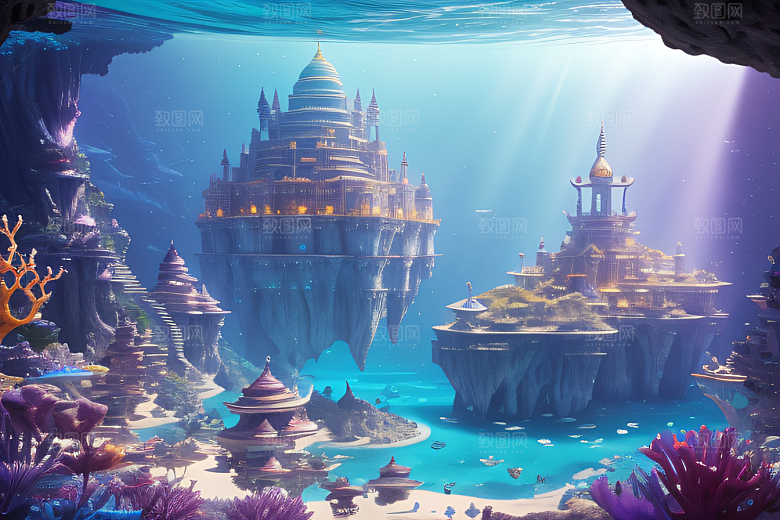 8K精细画面海底仙境的瑰丽景观