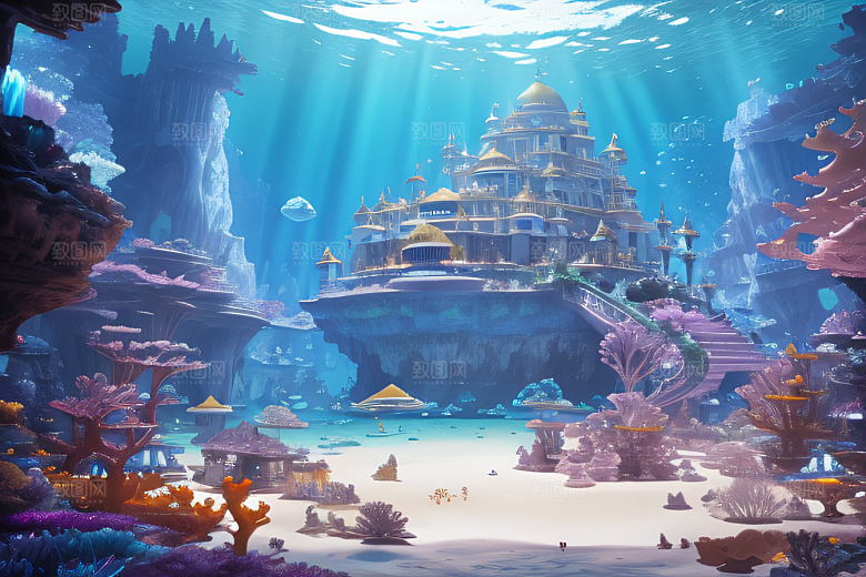 8K精细画面海底仙境的瑰丽景观