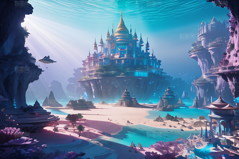 8K精细画面海底仙境的瑰丽景观