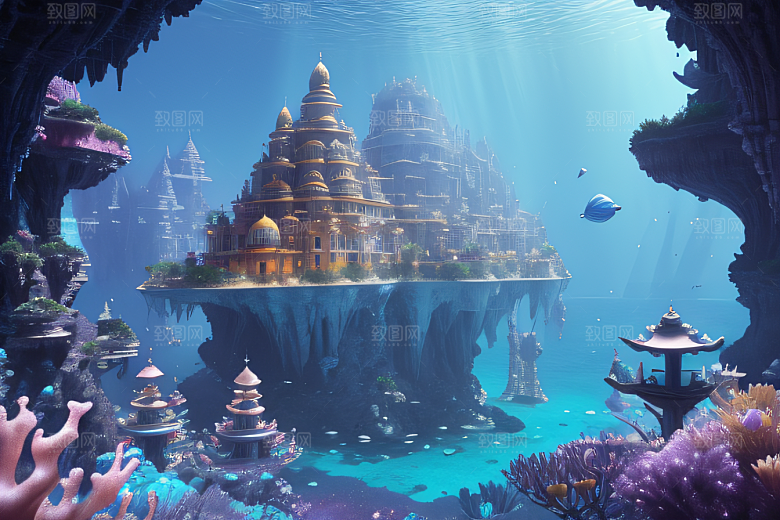 8K精细画面海底仙境的瑰丽景观