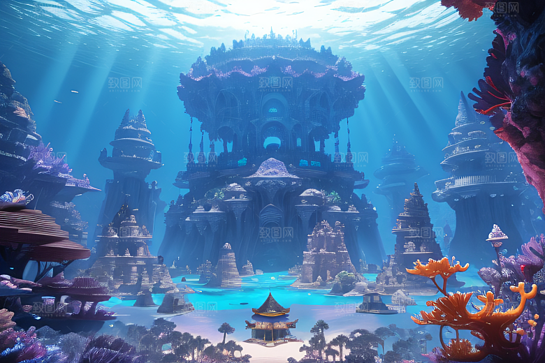 8K精细画面海底仙境的瑰丽景观