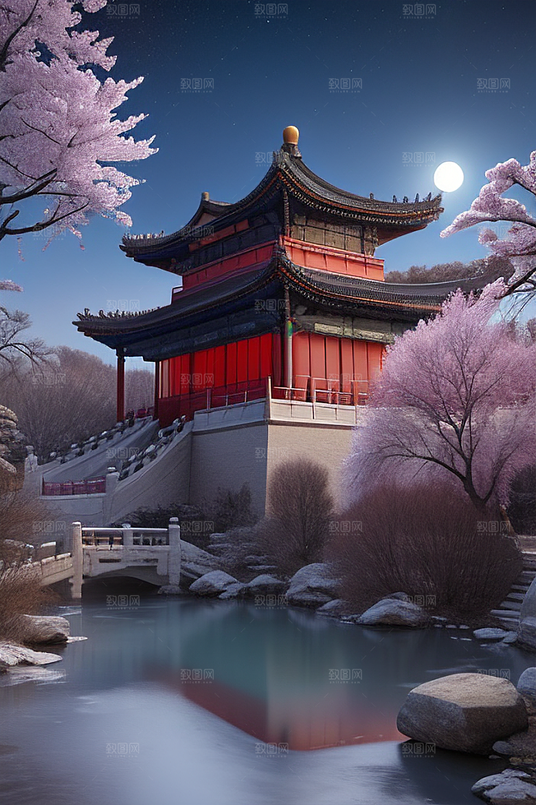 神秘古代宫殿中的天堂氛围与独特光影