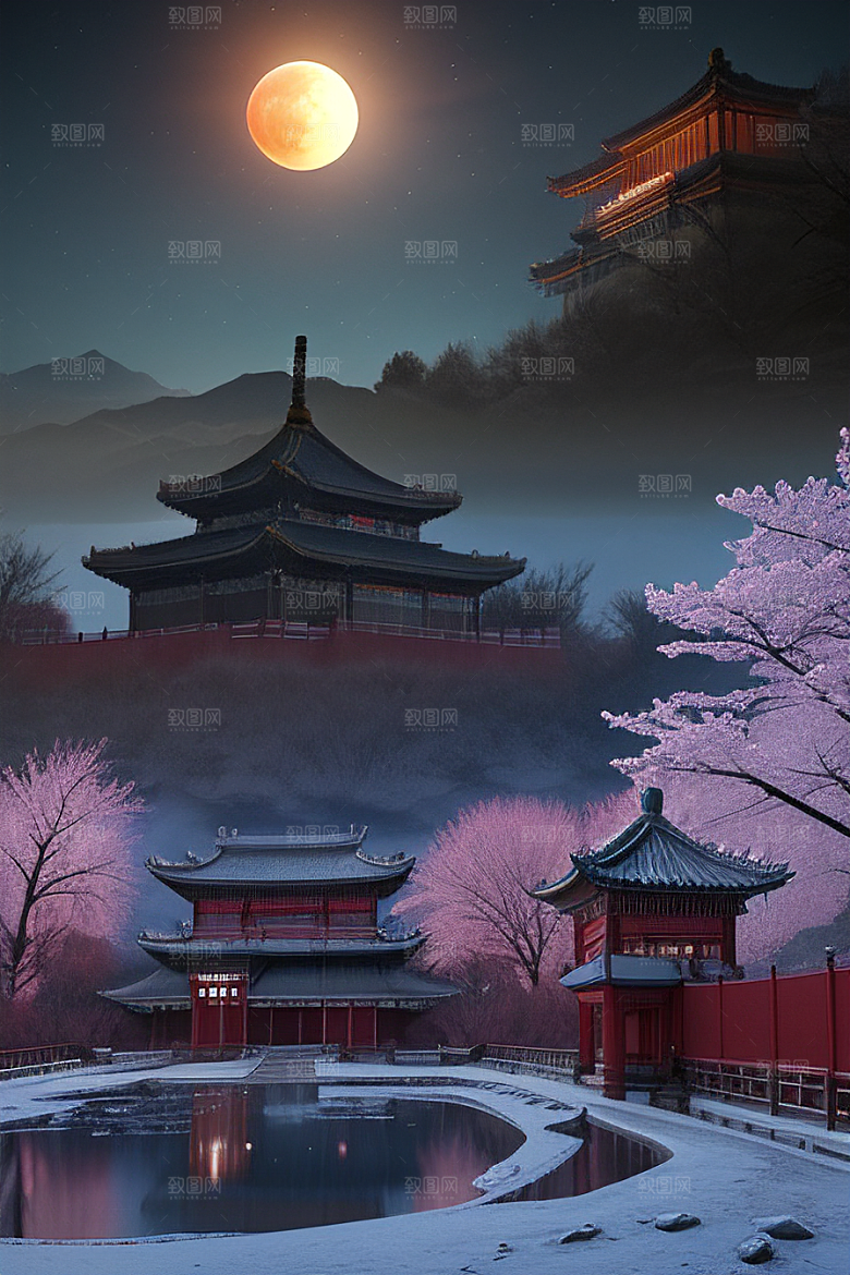 神秘古代宫殿中的天堂氛围与独特光影