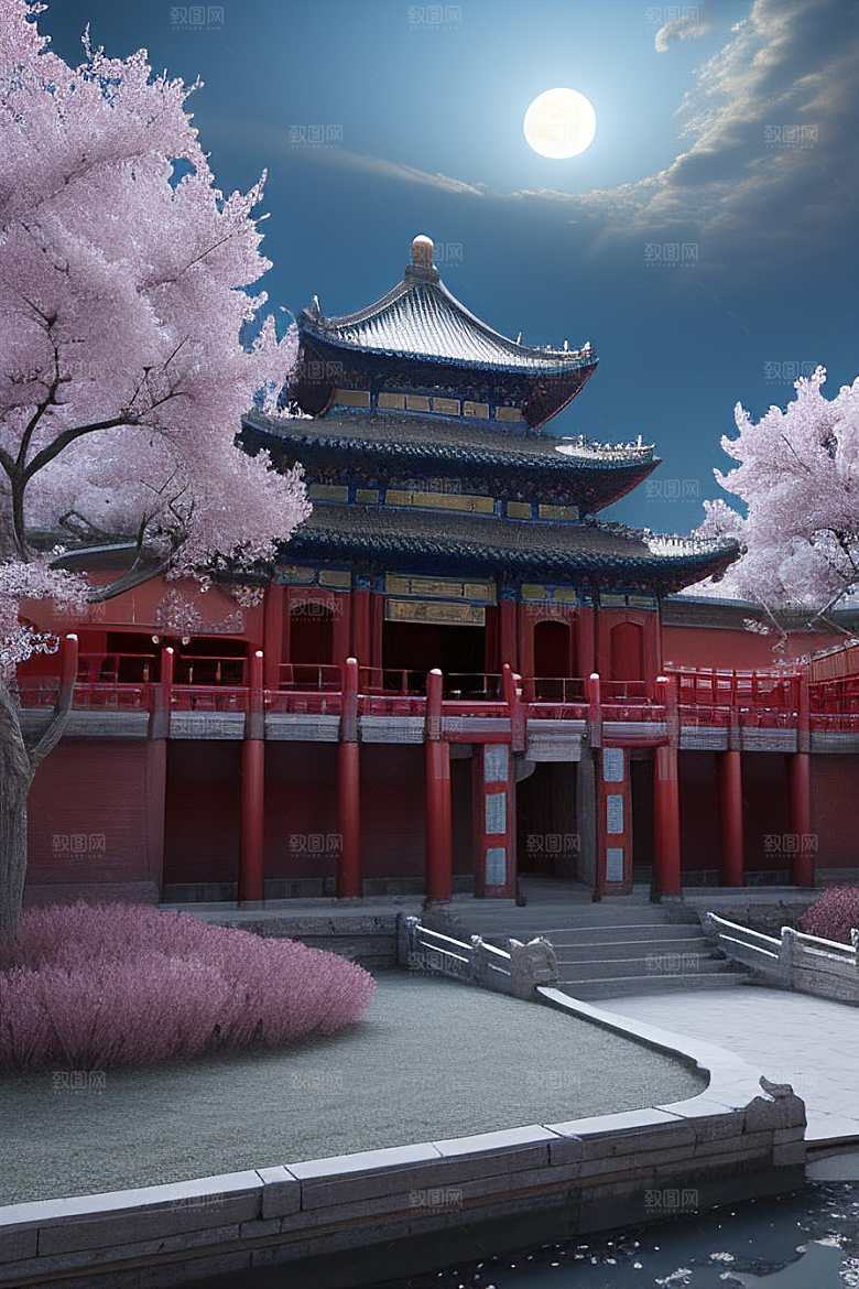 神秘古代宫殿中的天堂氛围与独特光影
