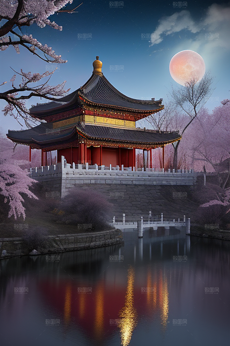 神秘古代宫殿中的天堂氛围与独特光影