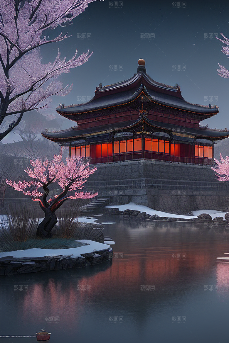 神秘古代宫殿中的天堂氛围与独特光影