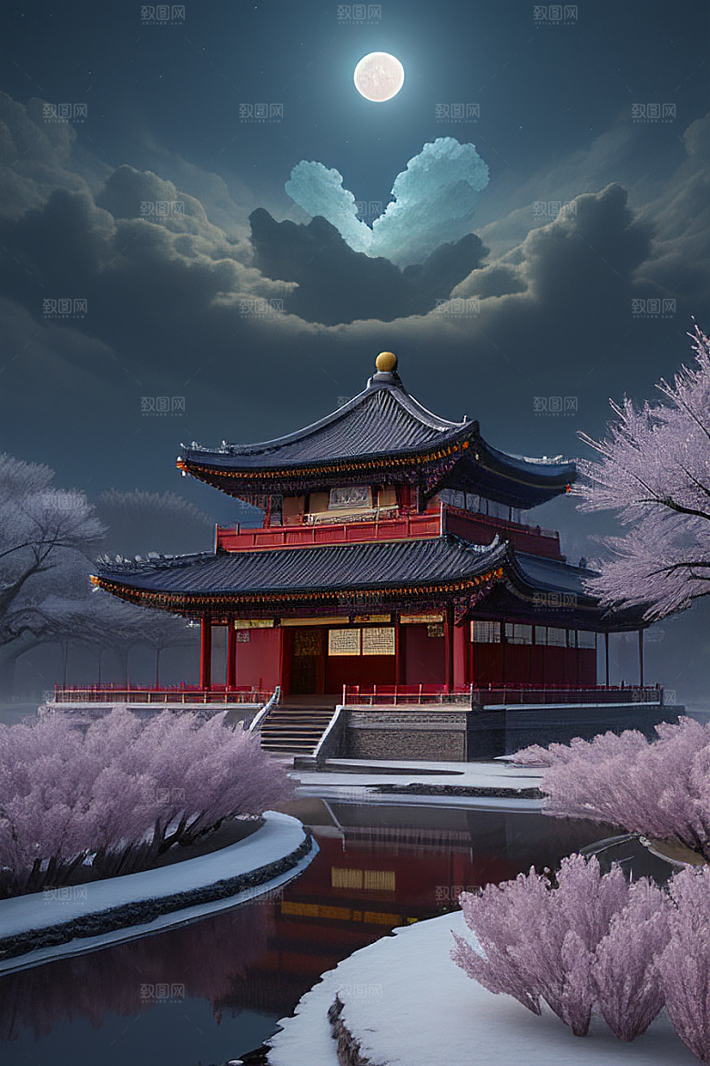 午夜时分的生物发光宫殿