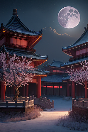午夜时分的生物发光宫殿