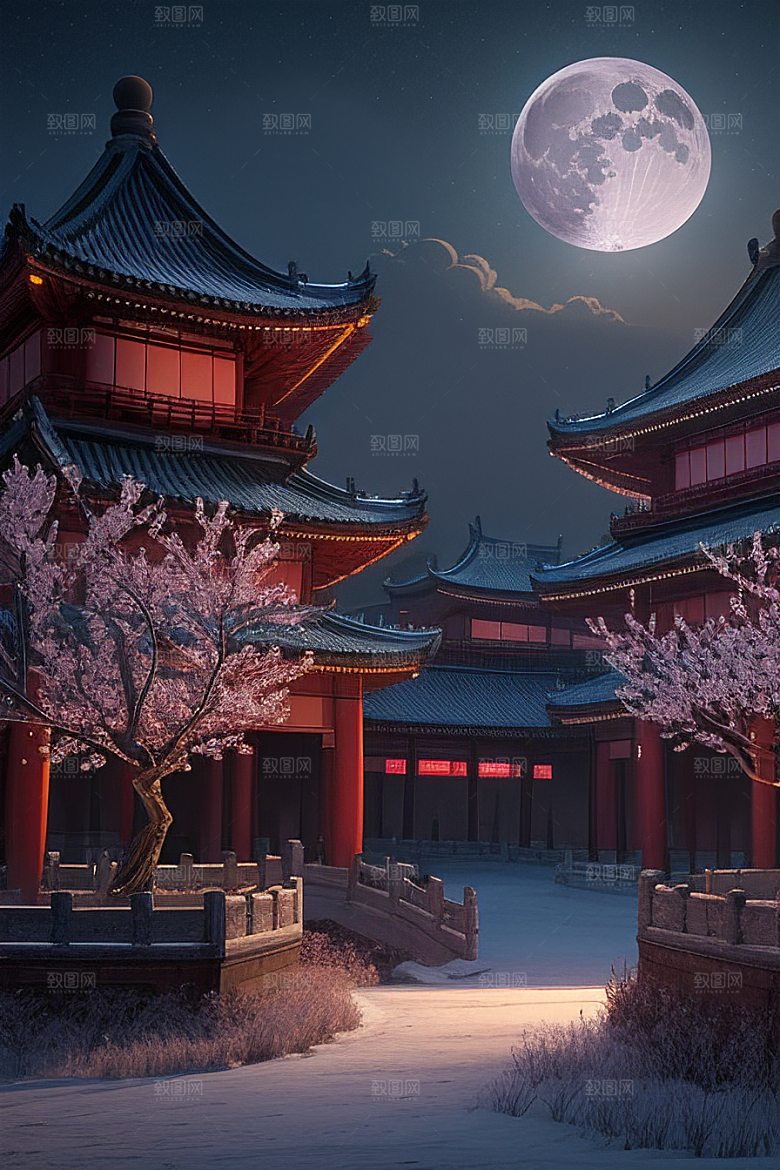 午夜时分的生物发光宫殿