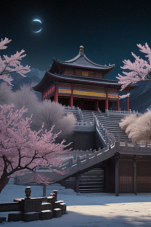 午夜时分的生物发光宫殿