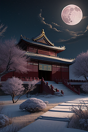 午夜时分的生物发光宫殿