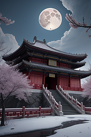 午夜时分的生物发光宫殿