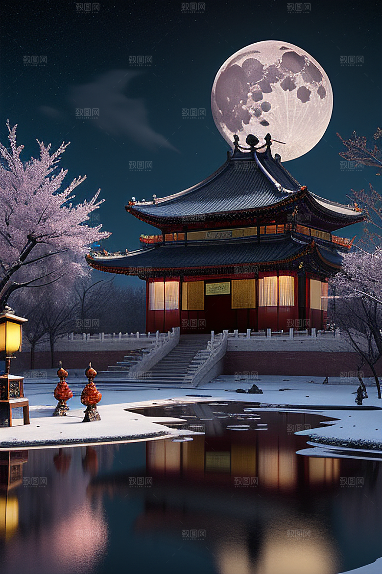神秘的古代宫殿与天堂全景