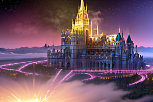 梦幻欧式水晶宫殿渲染的细节展现