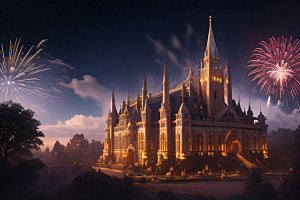 梦幻欧式水晶宫殿渲染的细节展现