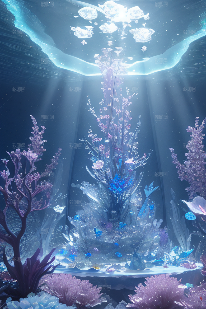深海童话世界花朵盛开