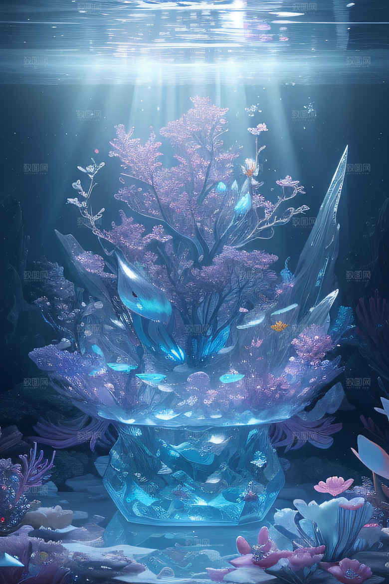 深海童话世界花朵盛开