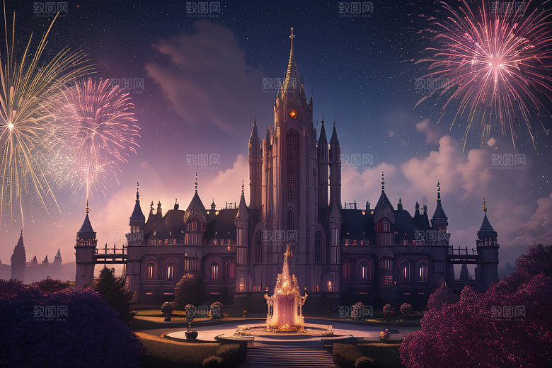 星空仙境细腻描绘的水晶宫殿