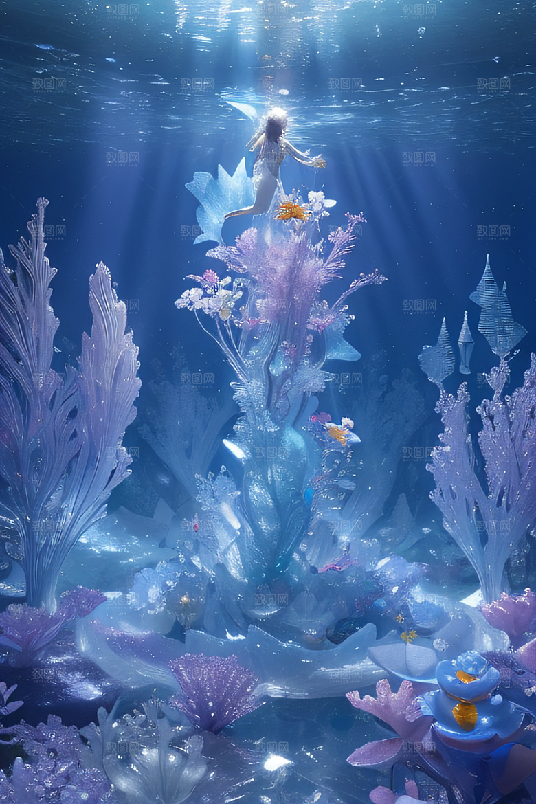 深海童话世界花朵盛开