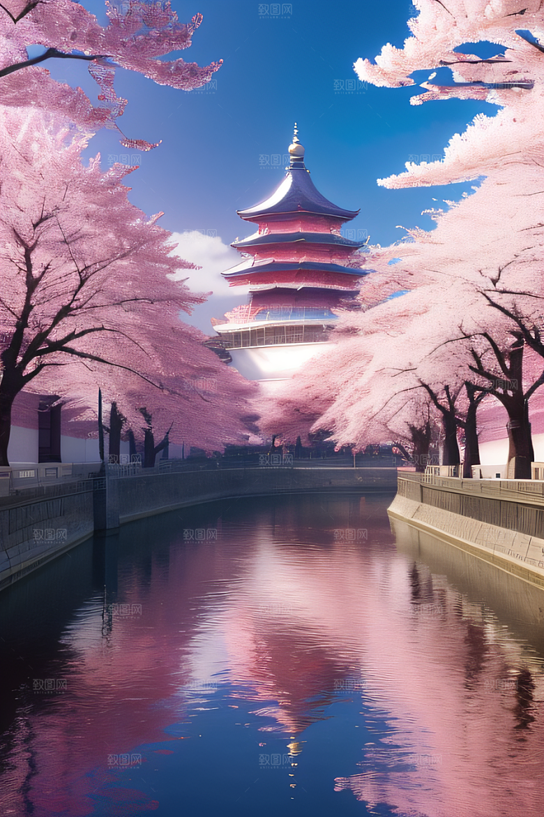 飘逸樱花云上皇宫
