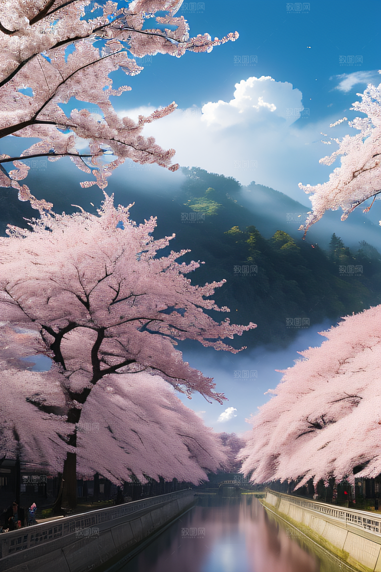 飘逸樱花云上皇宫