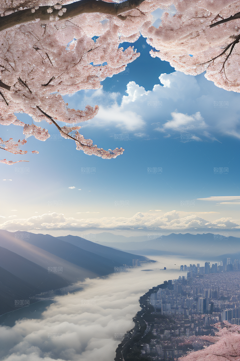 飘逸樱花云上皇宫