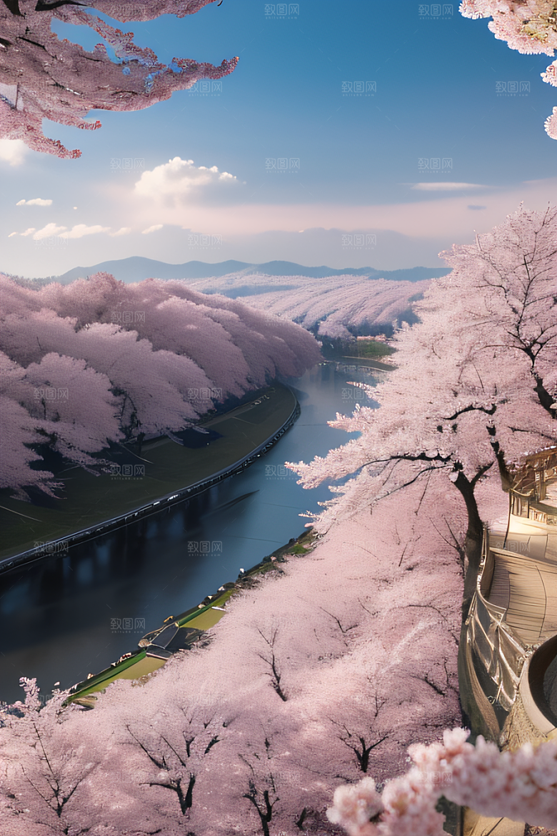 飘逸樱花云上皇宫