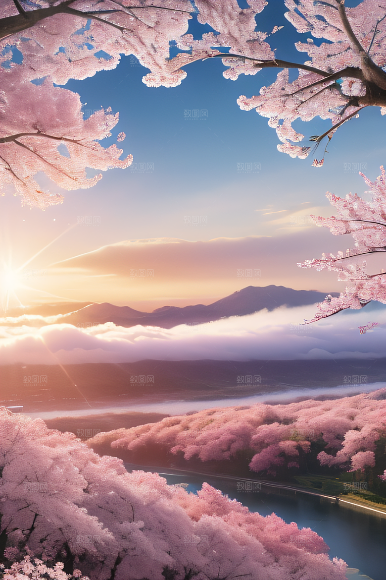 樱花盛开云上皇宫