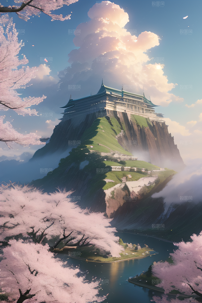 樱花浪漫云上皇家宫殿