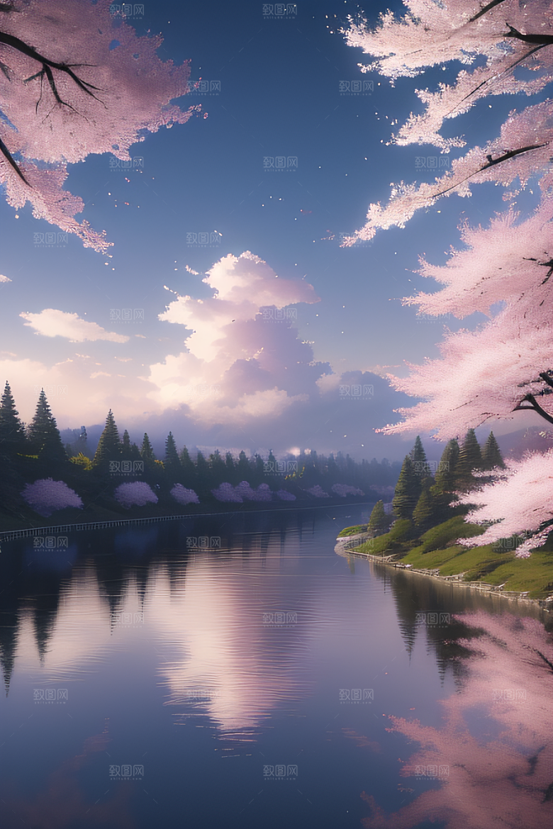 樱花浪漫云上皇家宫殿