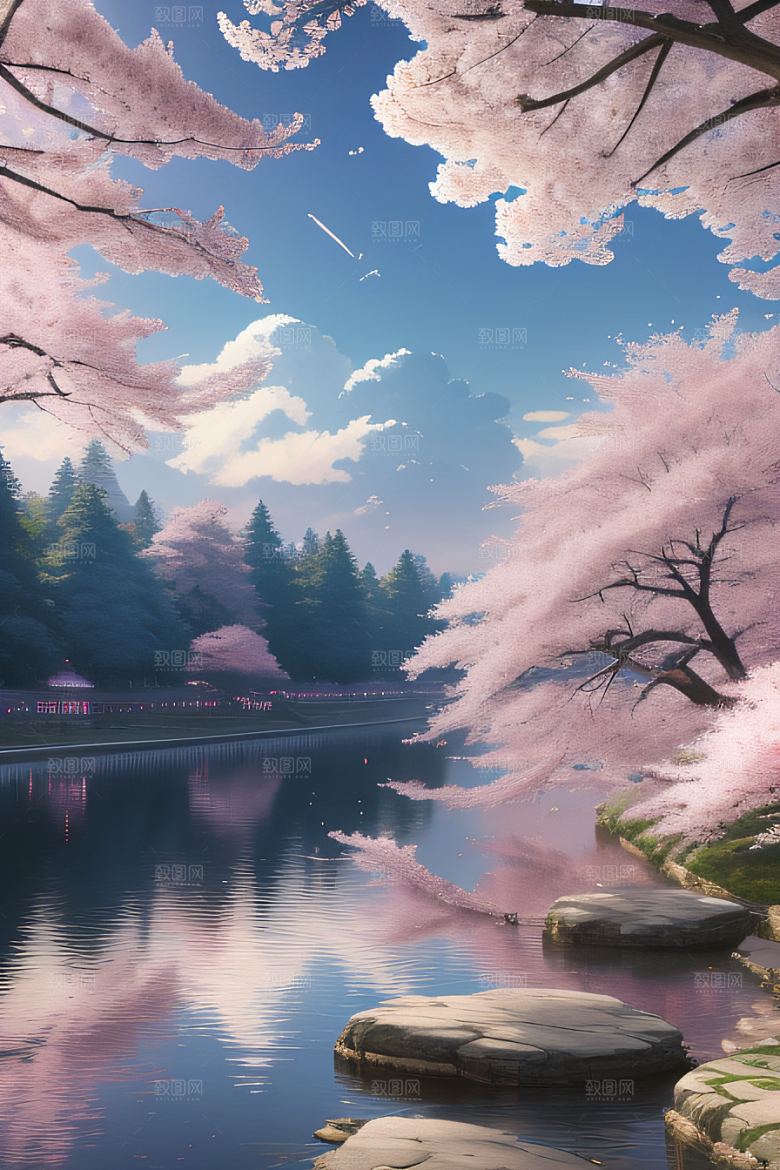 樱花浪漫云上皇家宫殿