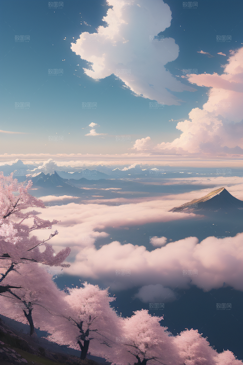 樱花浪漫云上皇家宫殿