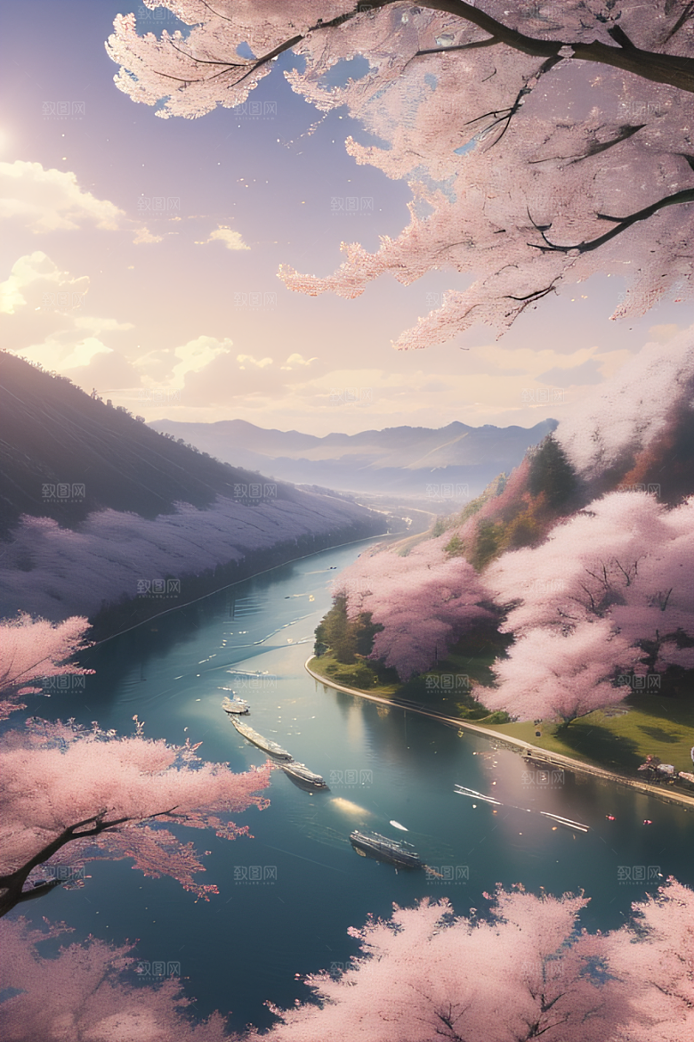 樱花浪漫云上皇家宫殿
