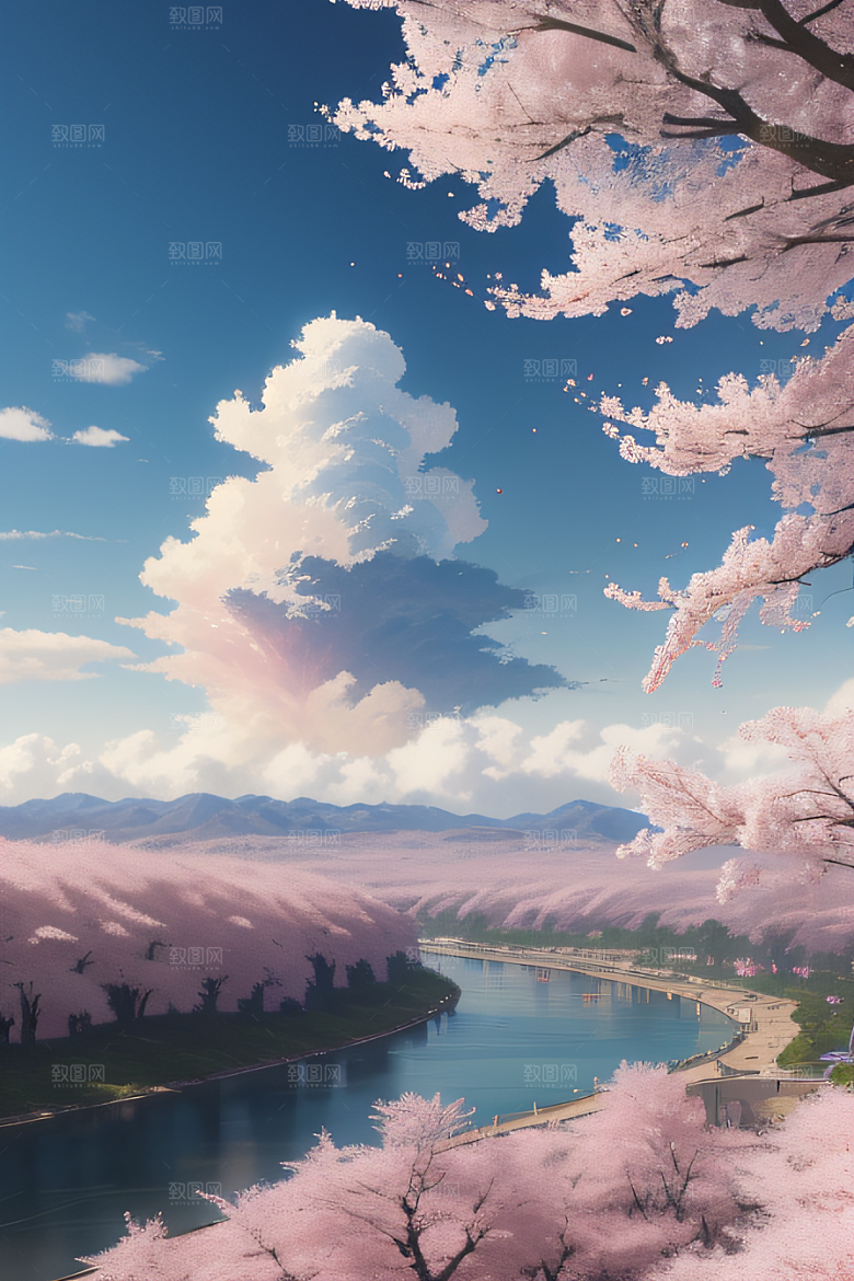 樱花浪漫云上皇家宫殿