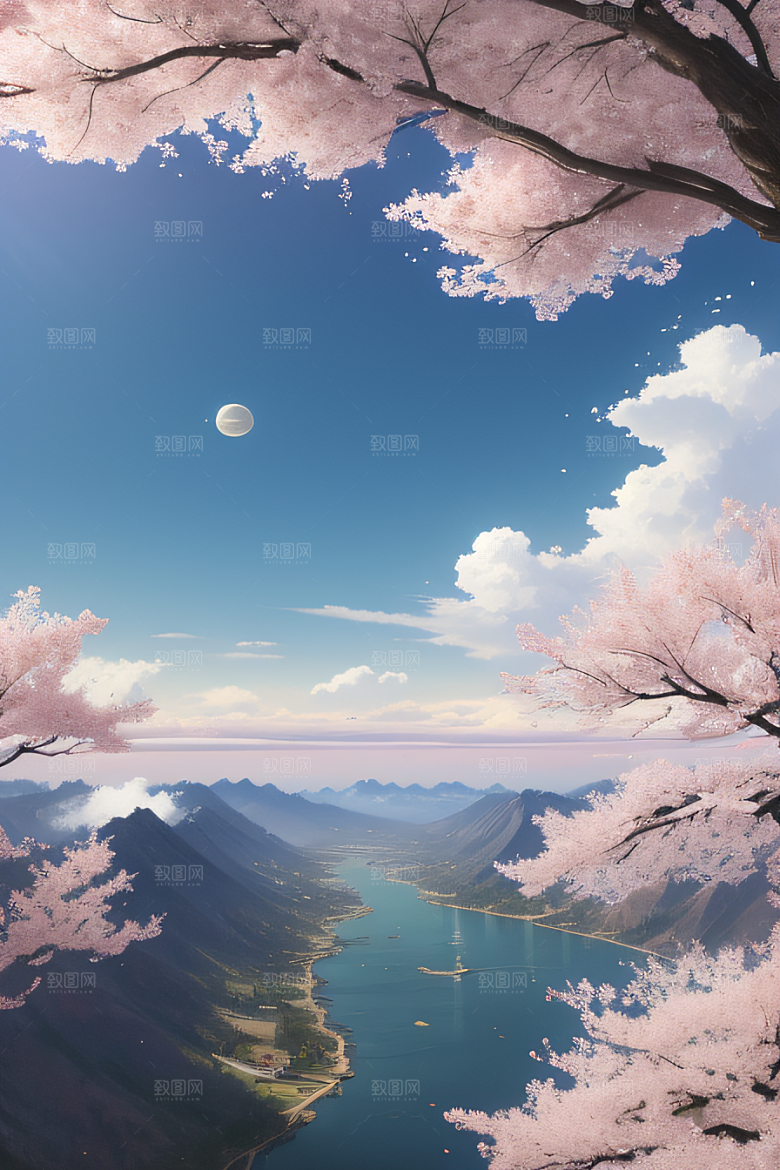 樱花绽放云上皇家殿堂