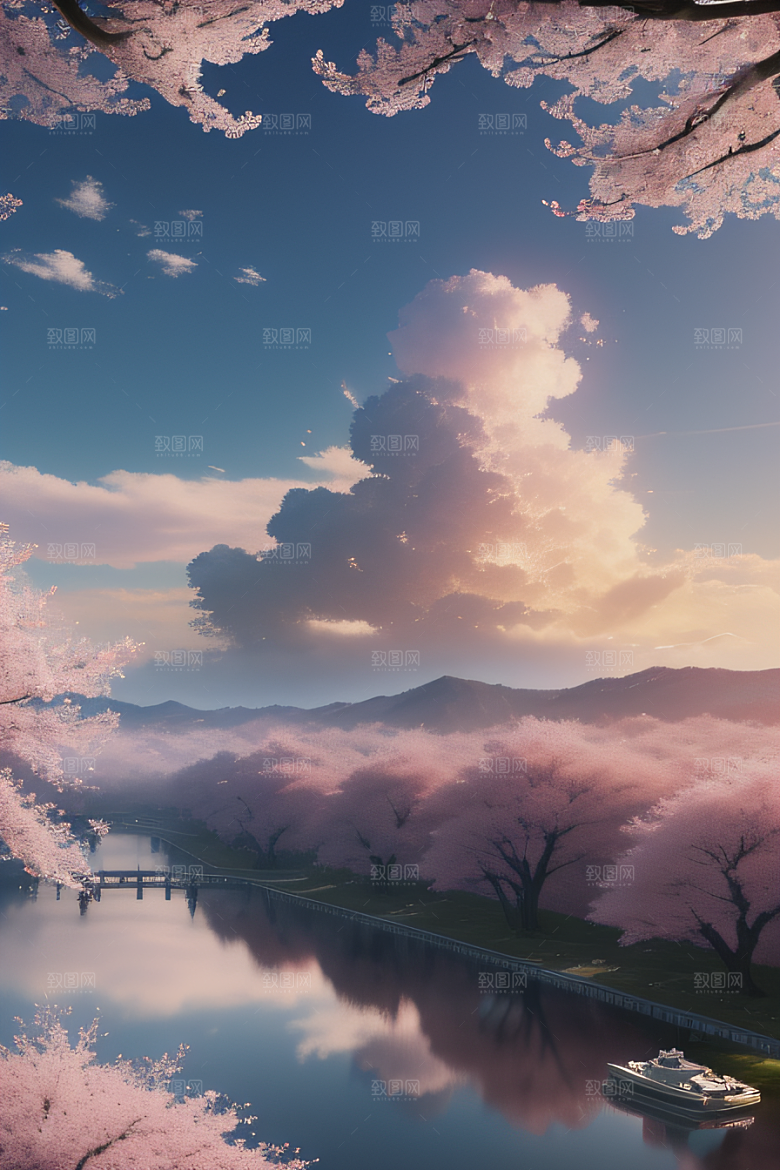 樱花绽放云上皇家殿堂