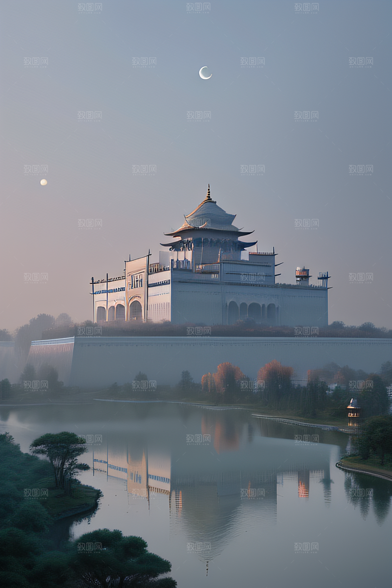 神秘奇景数字艺术中的梦幻塔吉马哈尔