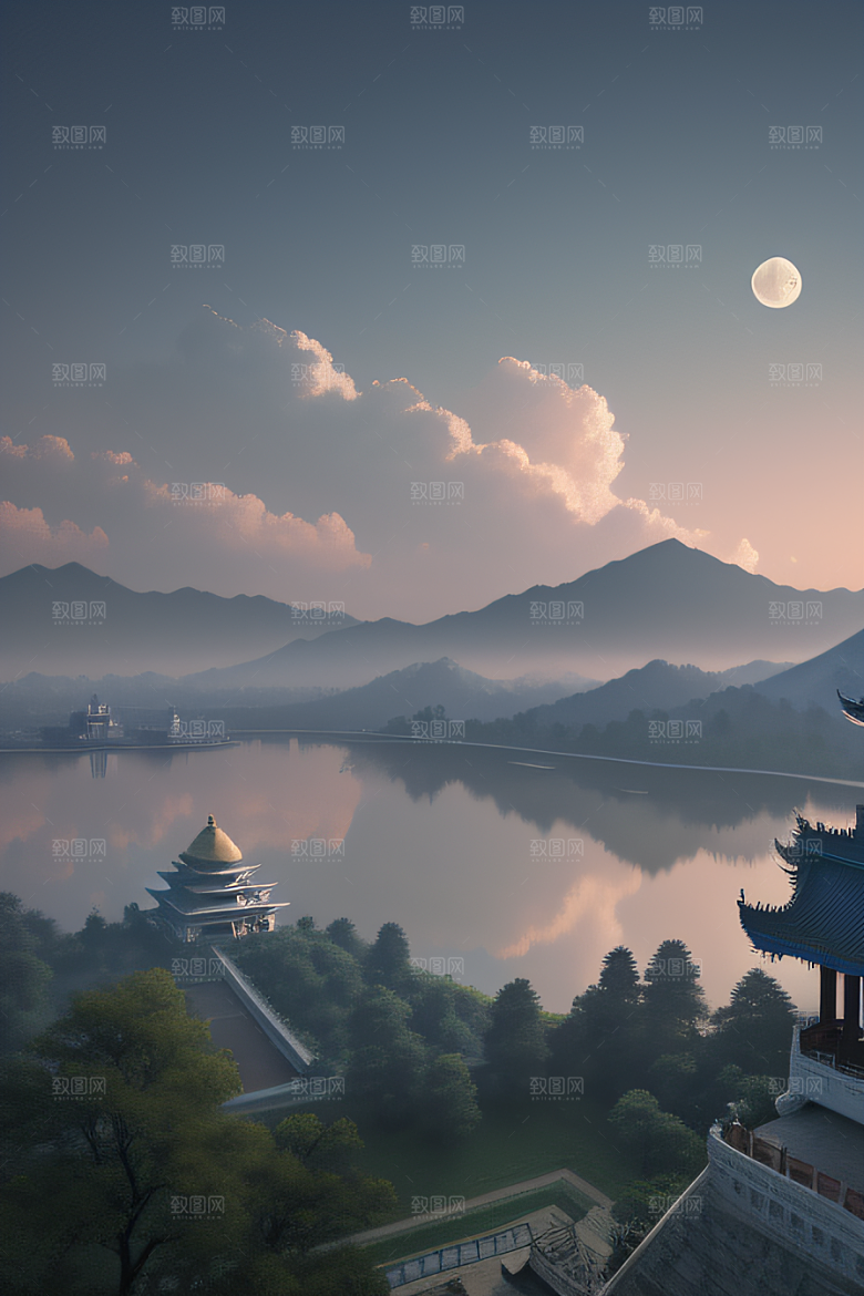 神秘奇景数字艺术中的梦幻塔吉马哈尔