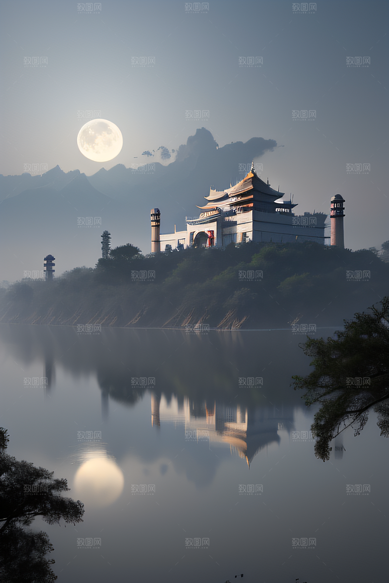 仙境般的数字艺术塔吉马哈尔的梦幻景观