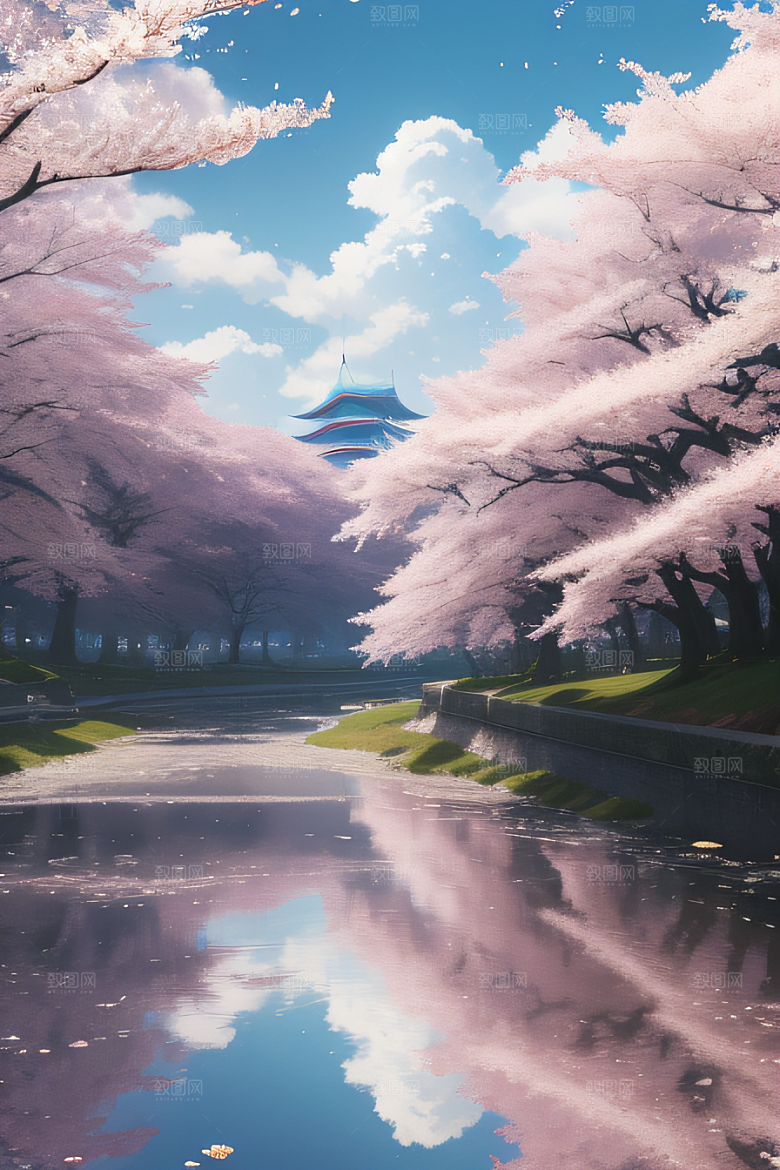 飘逸樱花云上皇宫