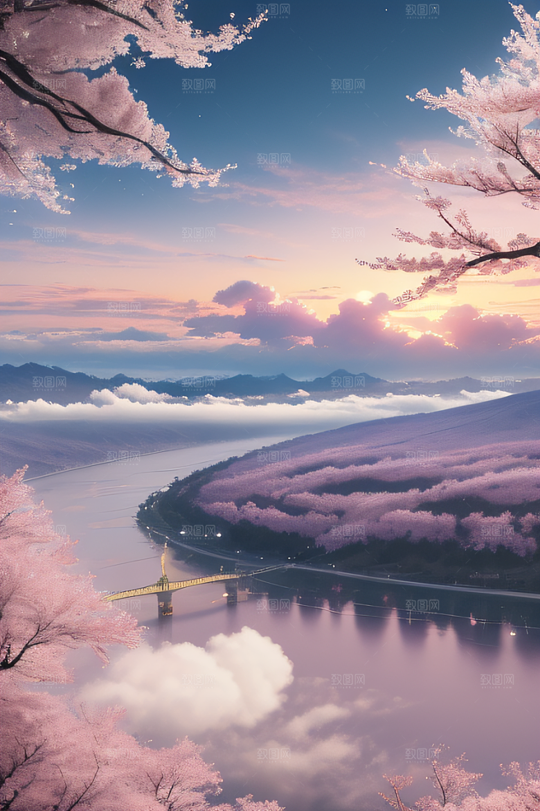 飘逸樱花云上皇宫