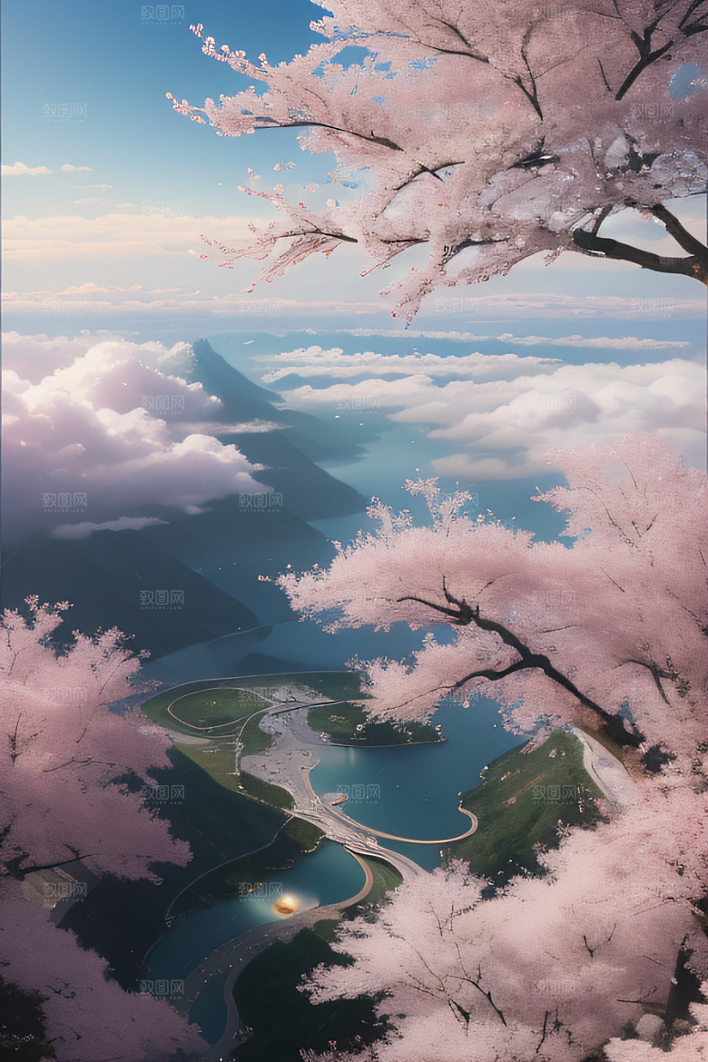 飘逸樱花云上皇宫