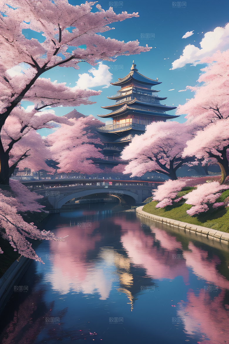 飘逸樱花云上皇宫