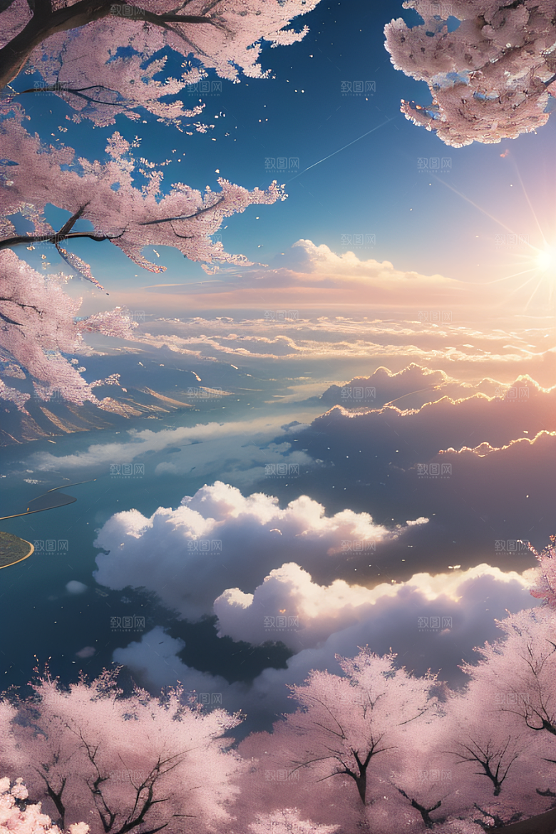 飘逸樱花云上皇宫