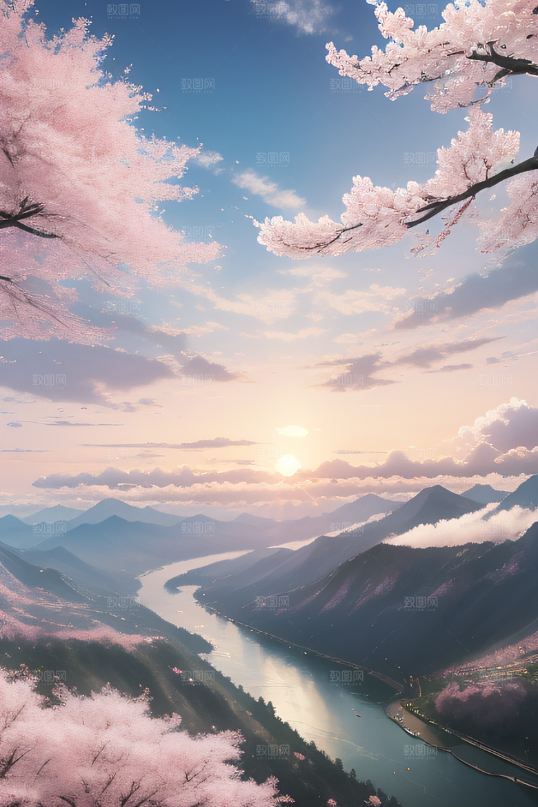 飘逸樱花云上皇宫