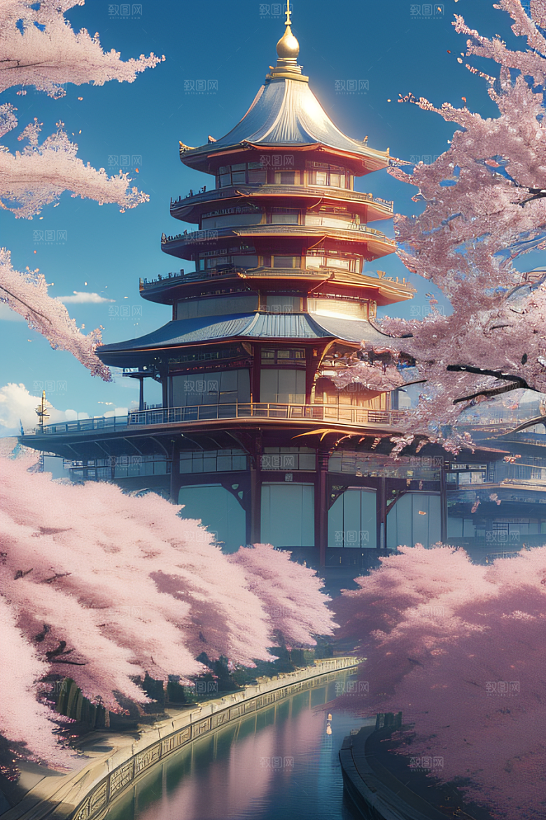 飘逸樱花云上皇宫