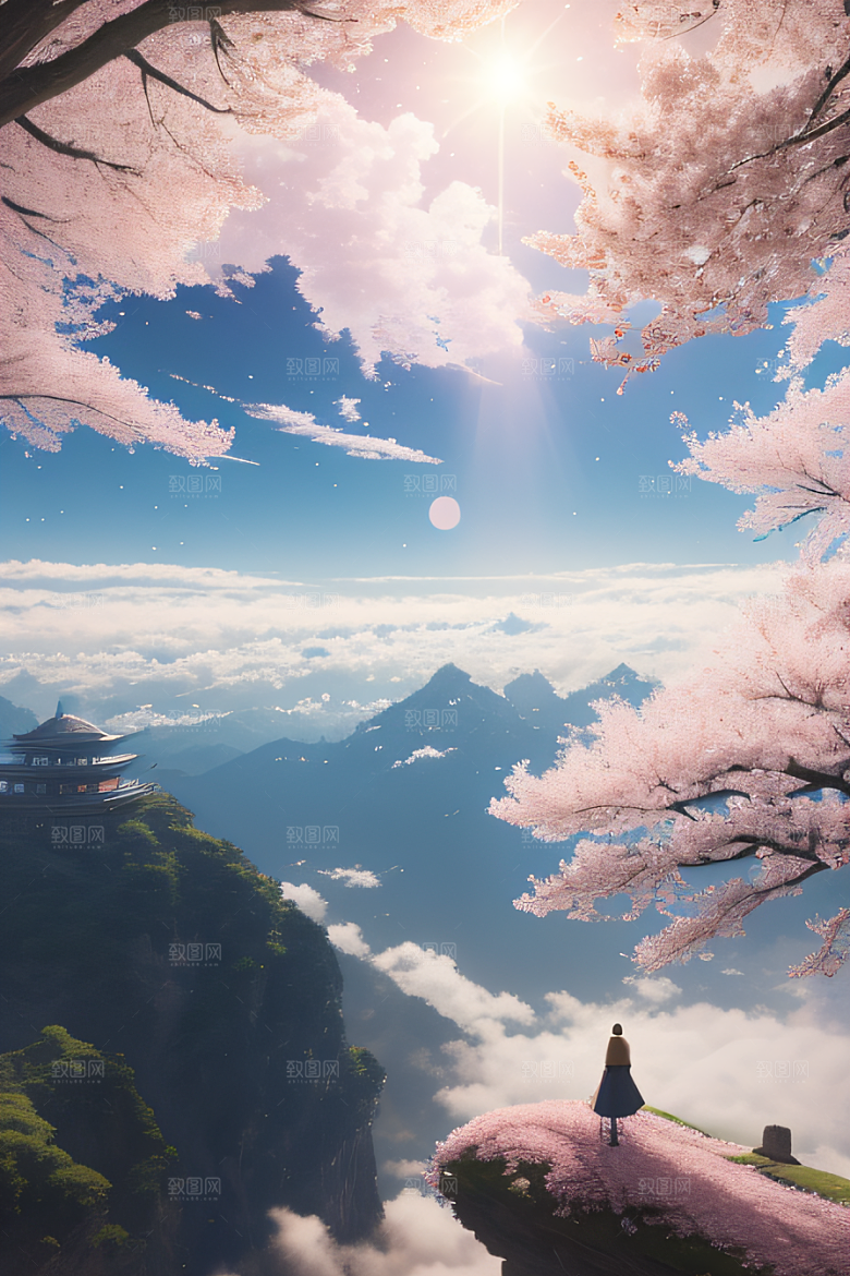 飘逸樱花云上皇宫